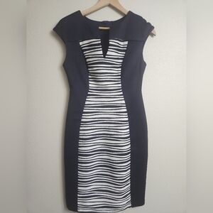 Navy and White Striped Sleeveless Dress Db Established 1962 Size 4